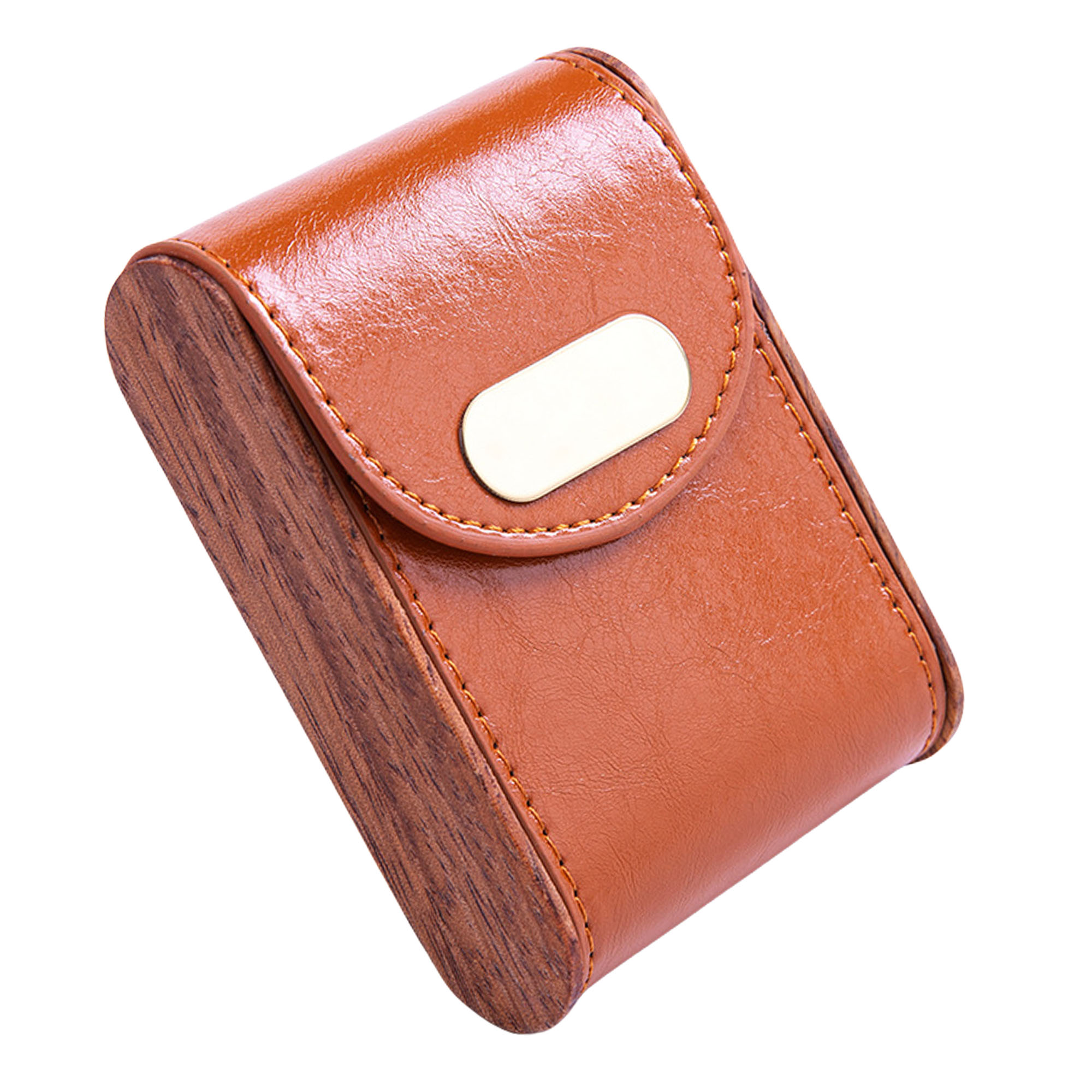 Vintage Retro Wooden Cigarette Case with Metal Accent 7