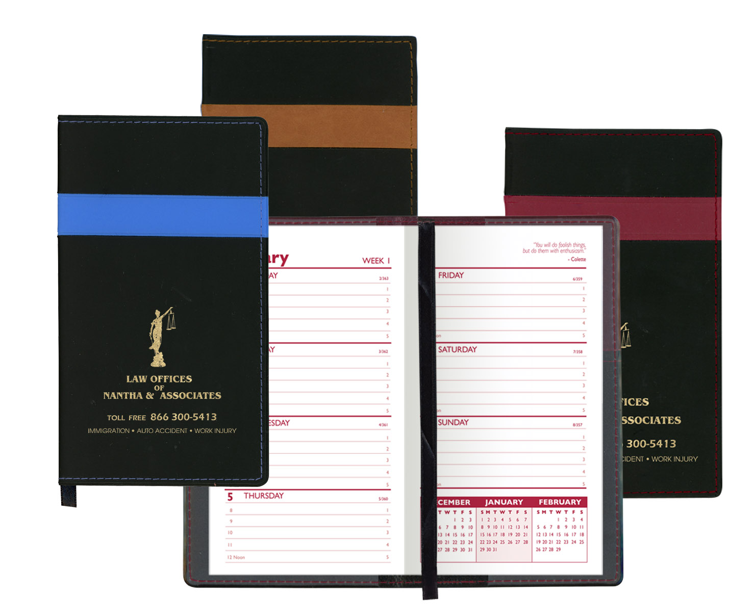 Joliett Series Soft Cover 2 Tone Vinyl Weekly Planner (no Map) / 1 Color 2