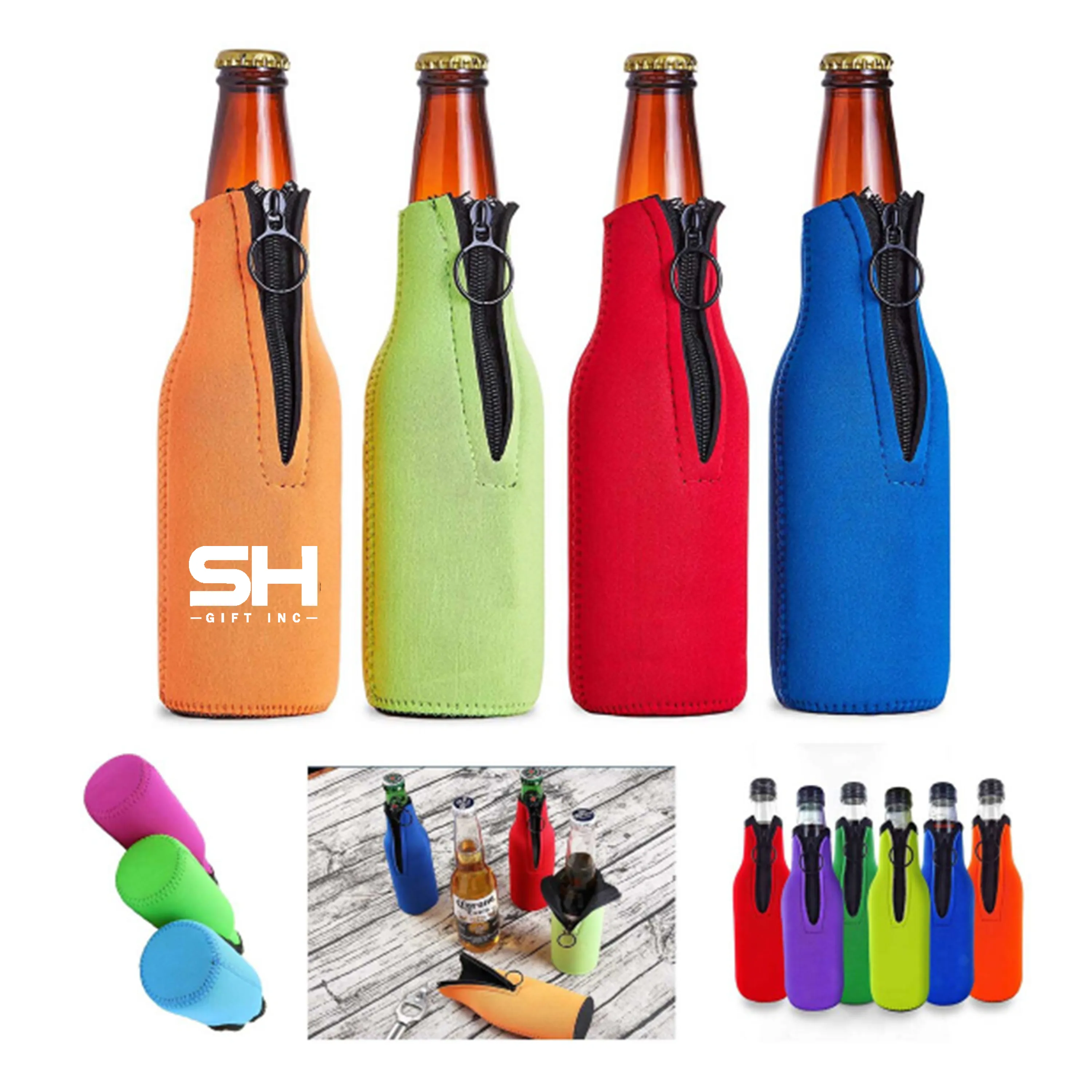 Zippered Bottle Can Cooler Holder 1