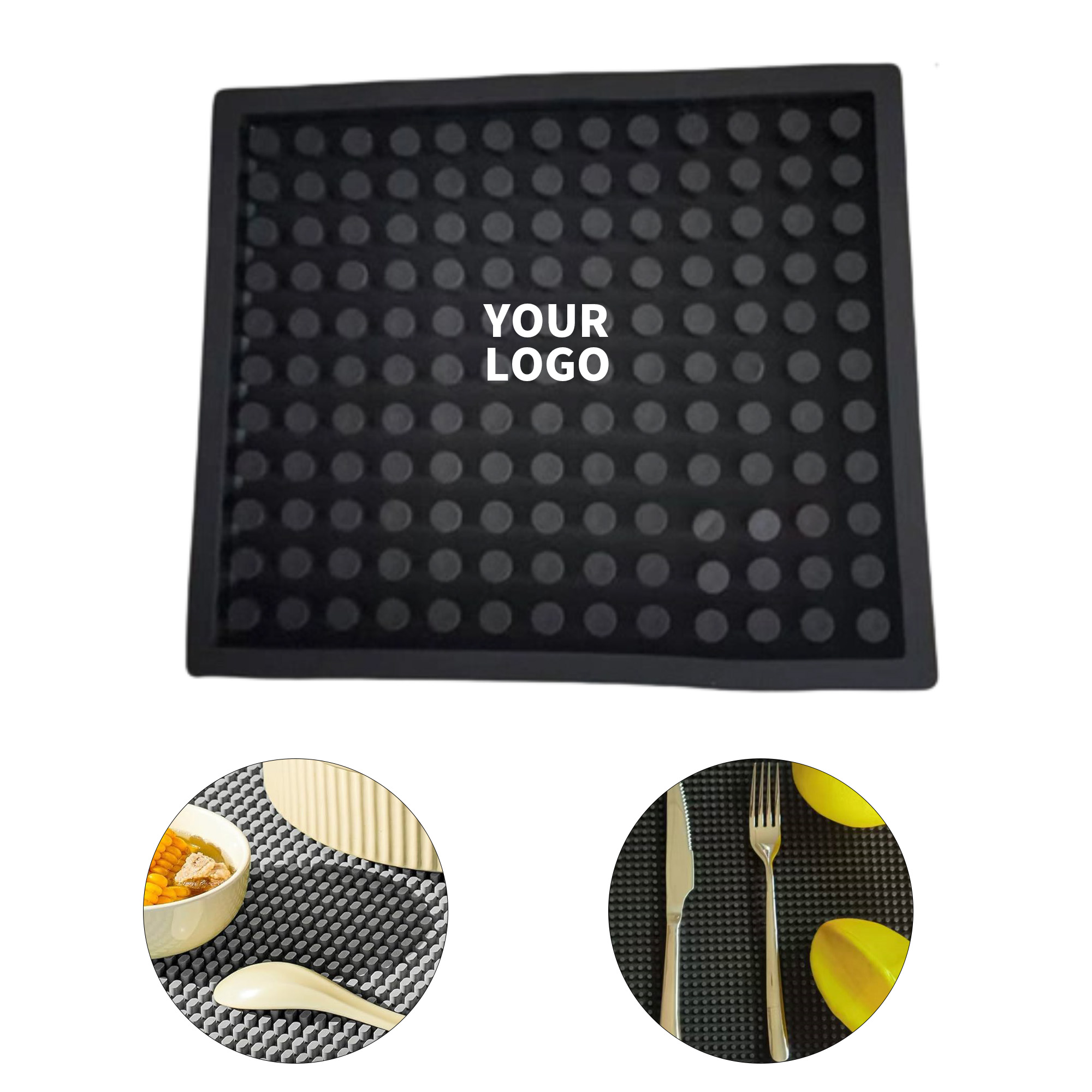 Square Polyvinyl Chloride Bar Mat Coaster 4