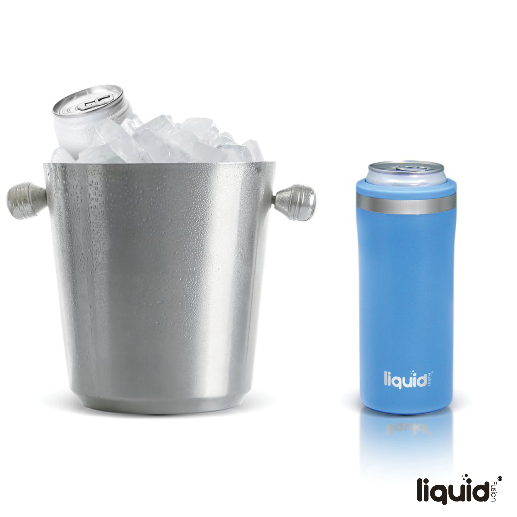 Liquid Fusion® 12 oz. Double Wall, Stainless Steel Skinny Can Cooler 76