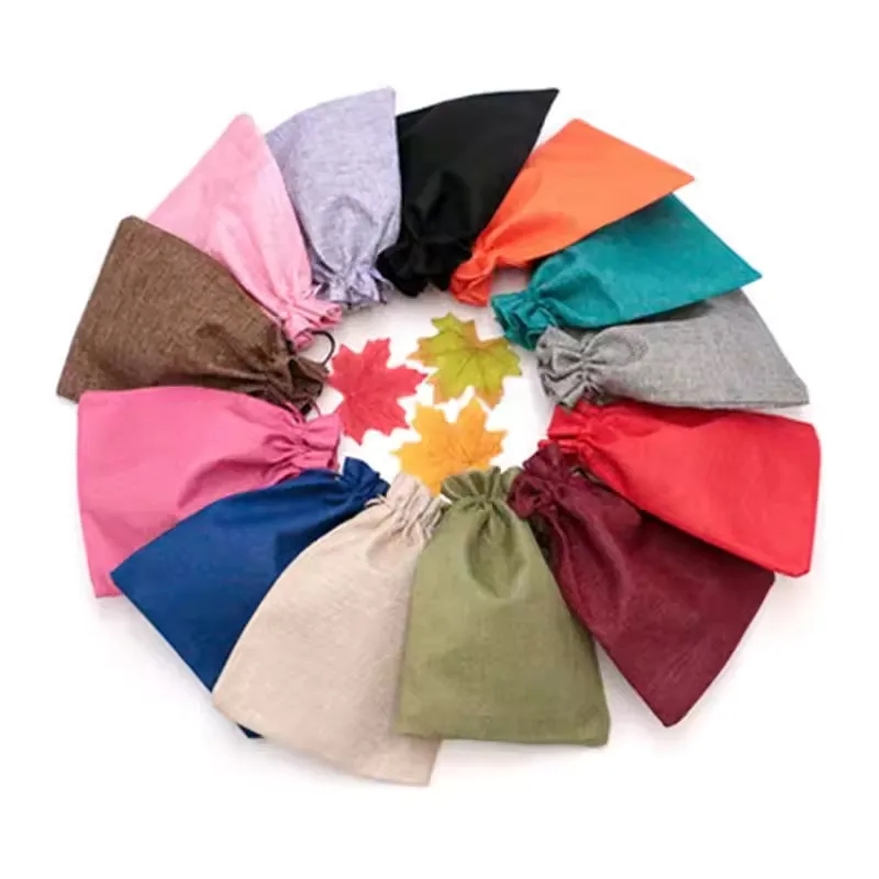 Medium Natural Burlap Pouches 7