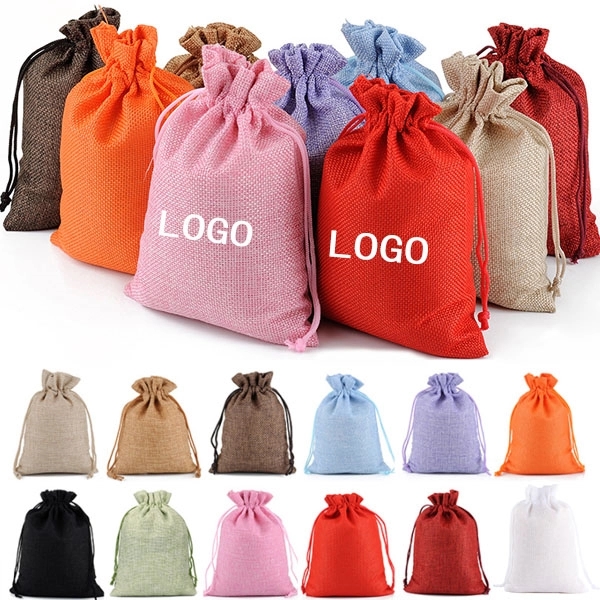 Jute Burlap Drawstring Jewelry Bags 3