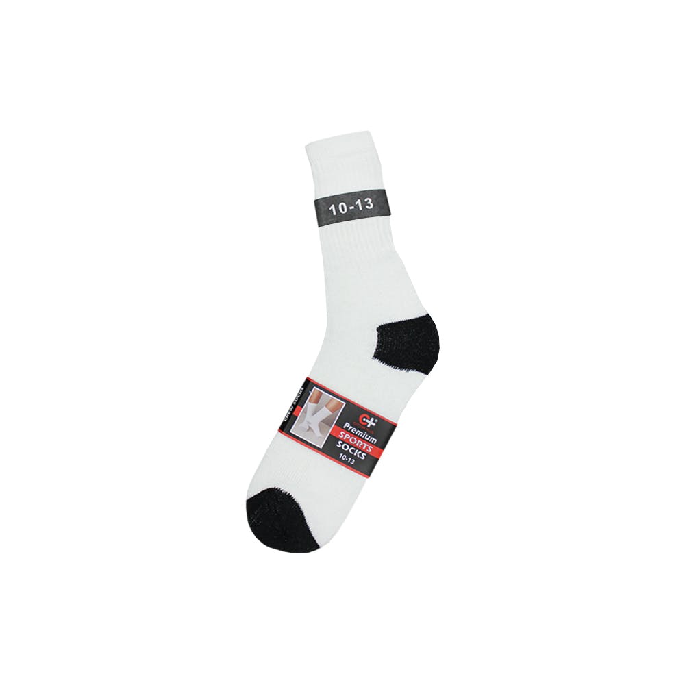 Men's Sports Crew Socks - White Size 9-11 2