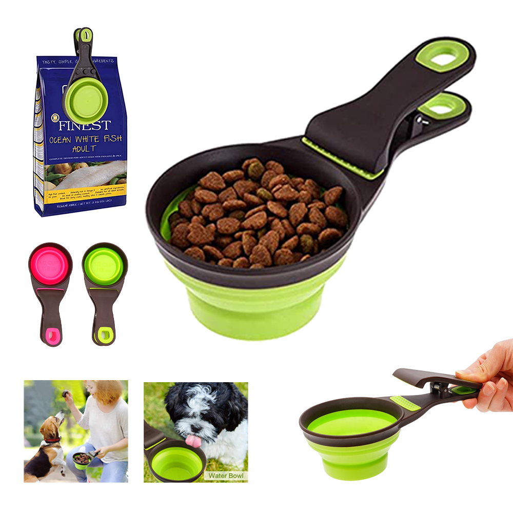 Collapsible Silicone Pet Clip Scoop 2