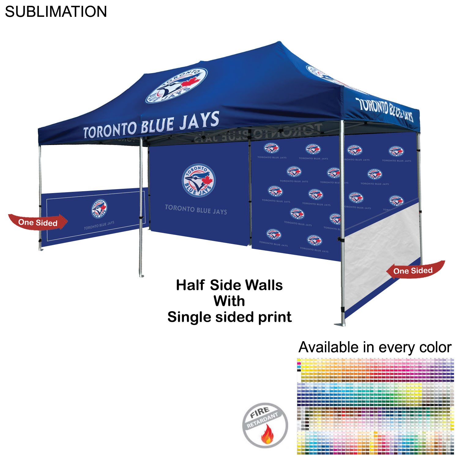 24 Hr Express Ship - Half Side Wall for 10x20 Tent Kit, Sublimated, Single Sided Print 2