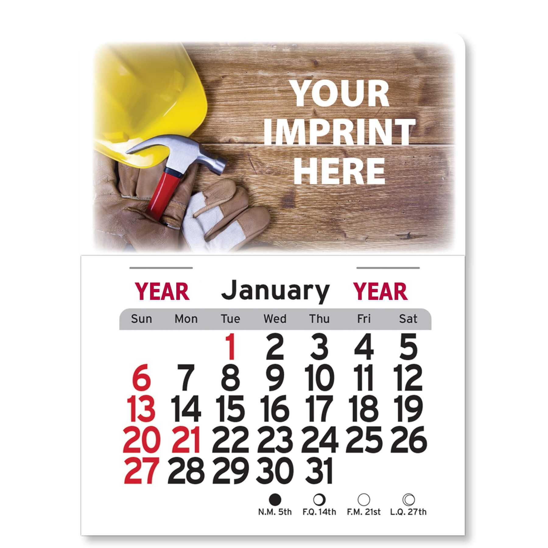 Adhesive Peel-N-Stick® Calendar - Rectangle 1