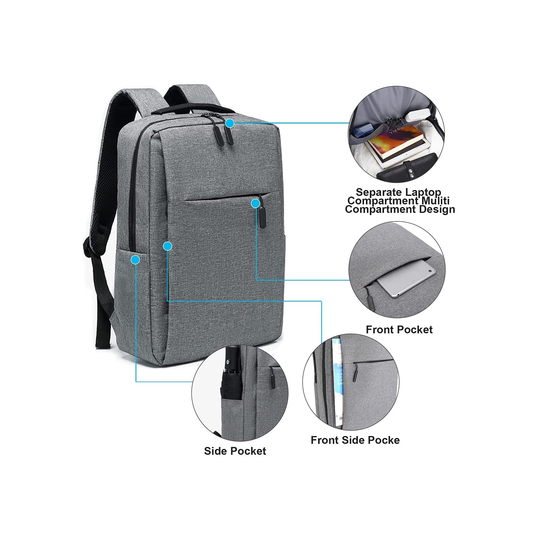 Travel Laptop Backpack with USB Charging Port 2