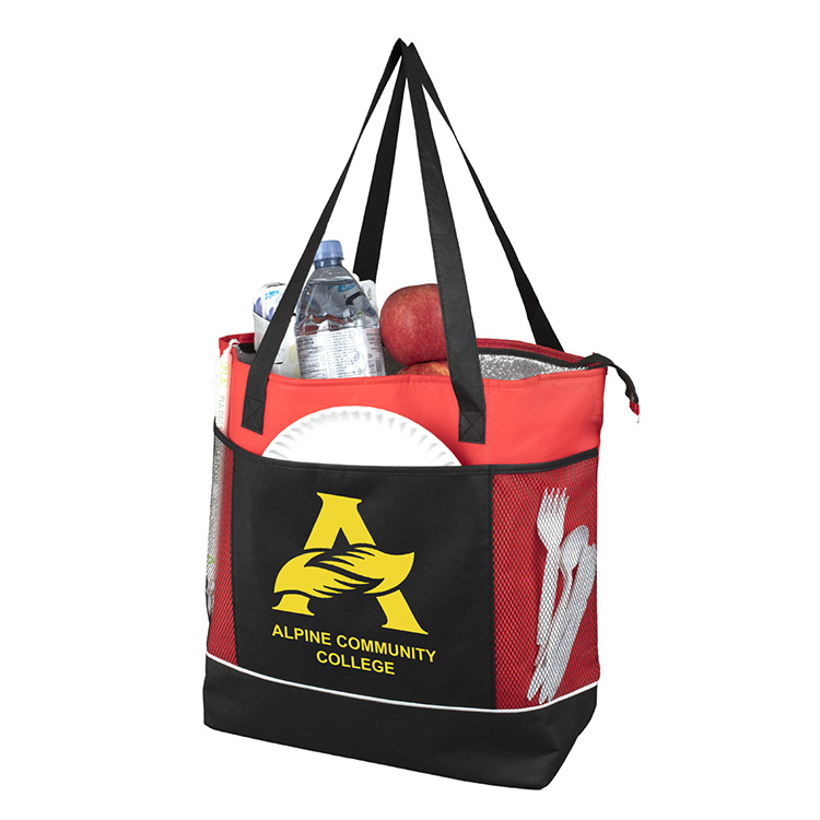 22"W x 16"H x 7 ½"Gusset - "FROST LINE" Super-Sized Insulated Zipper Cooler Tote 44