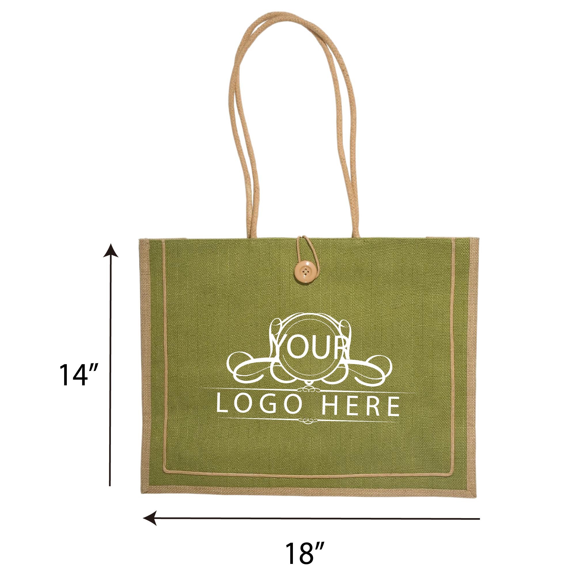 Natural Jute Tote, custom tote bag with logo imprint 2