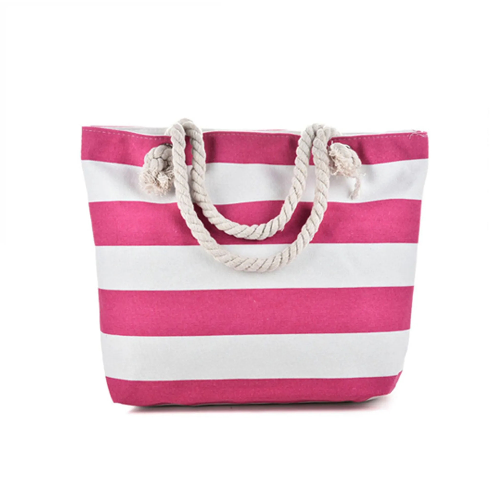 Striped Canvas Tote w/Rope Handle, custom tote bag with logo imprint 1