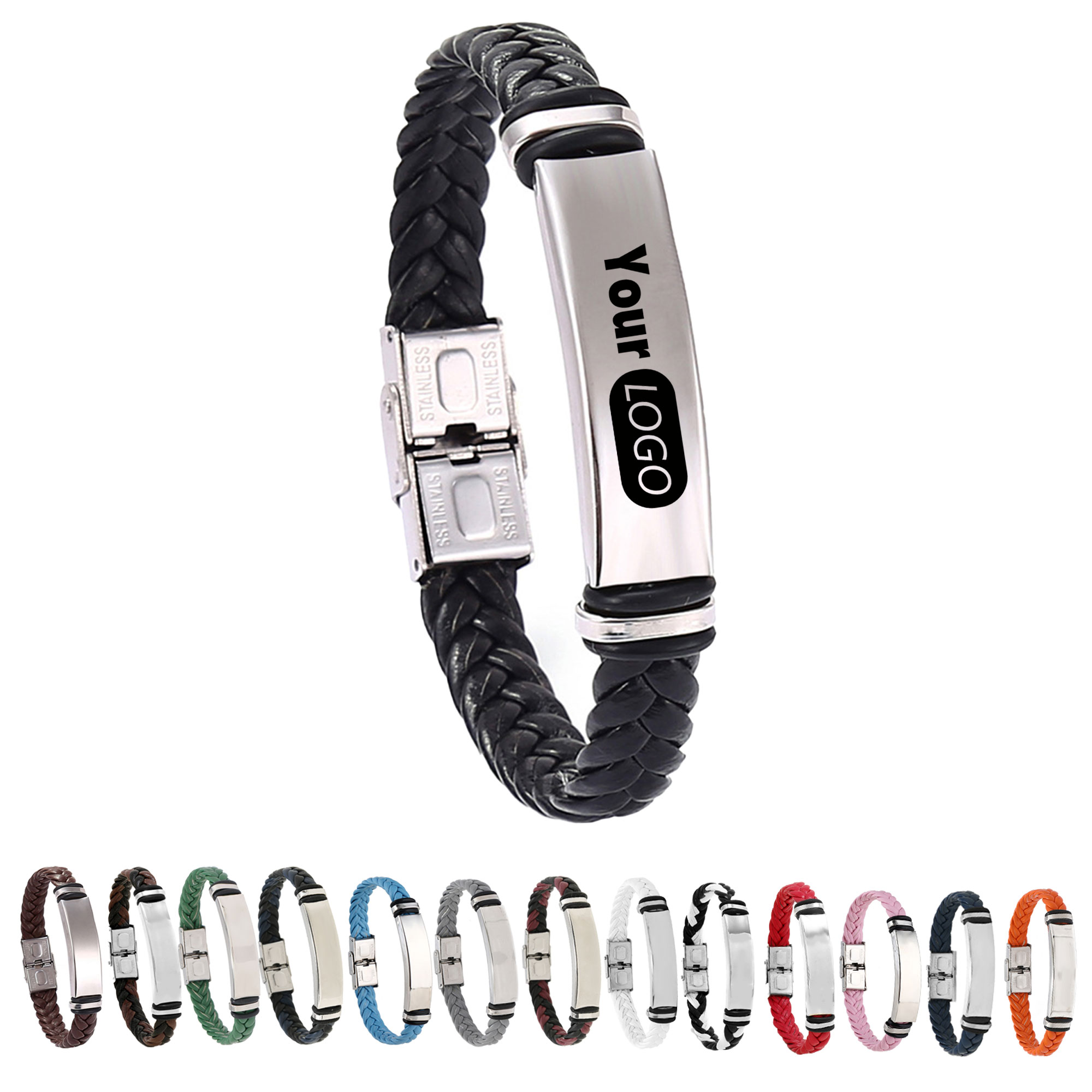 Stainless Steel Braided Leather Bracelet 3