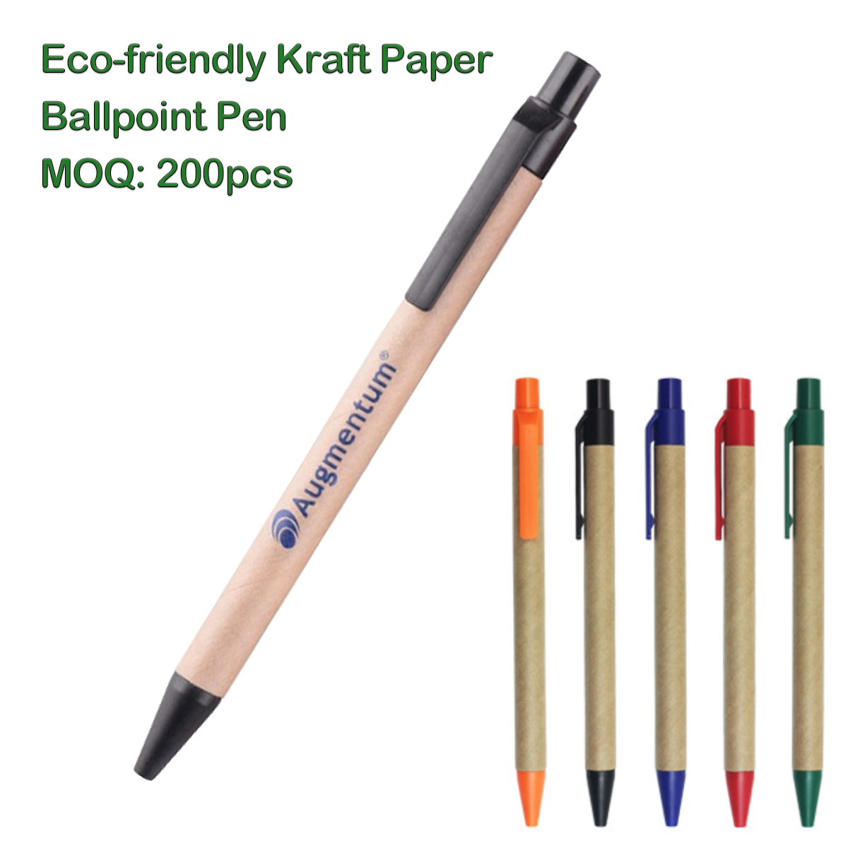 Eco-friendly Recycled Kraft Paper Ballpoint Pen (Fine Clip) 2