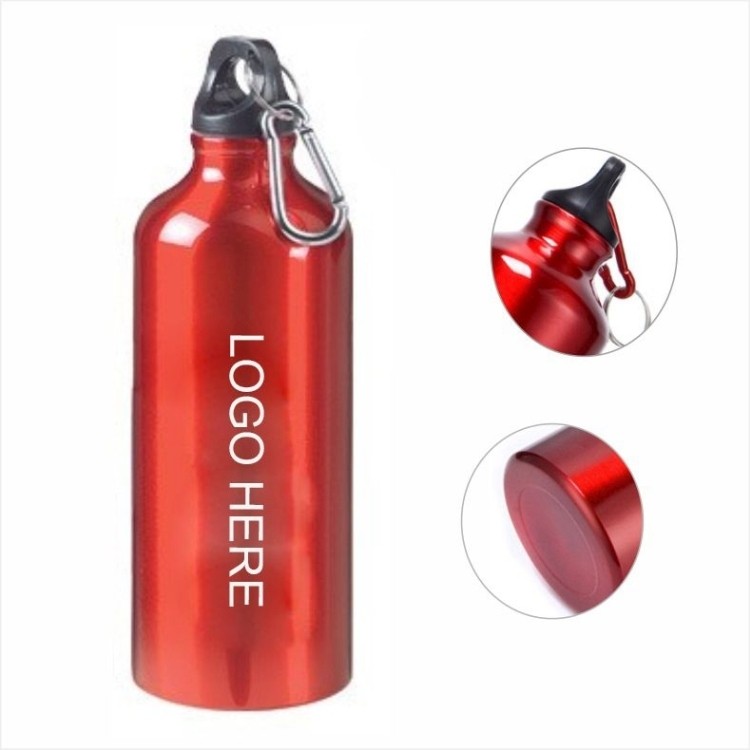 24 oz. Aluminum Water Bottle w/Carabiner, custom water bottle with logo imprint 2