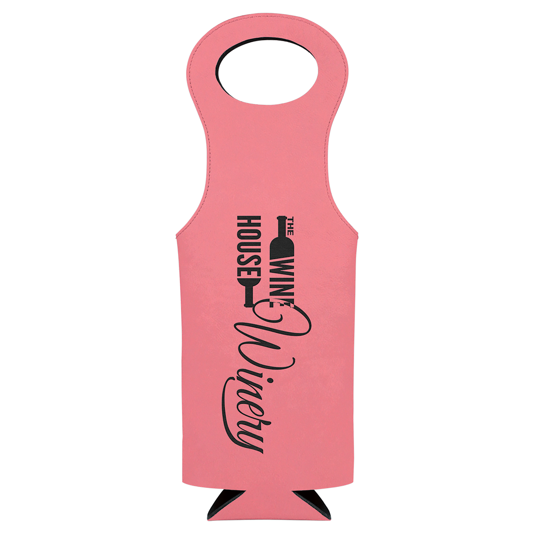 Laser Engraved Leatherette Wine Bag 4