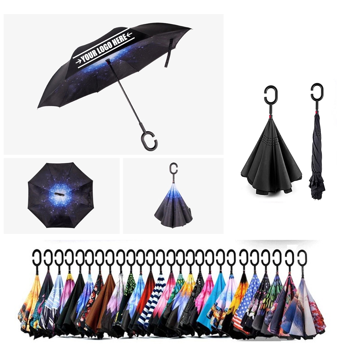 Reverse Long Double Layermen Sunny Rain Umbrella 2