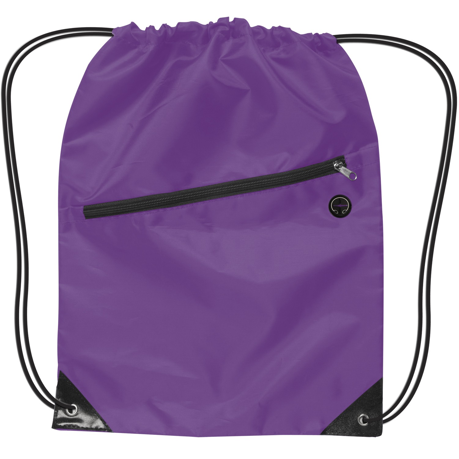 210D Drawstring Backpack W/ Front Zipper Pocket 9