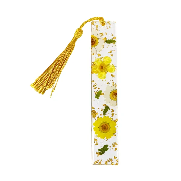 Pressed Flower Resin Bookmark with Tassel 23
