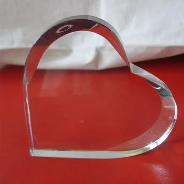 Personalized Beveled Heart Shaped Crystal Award 6