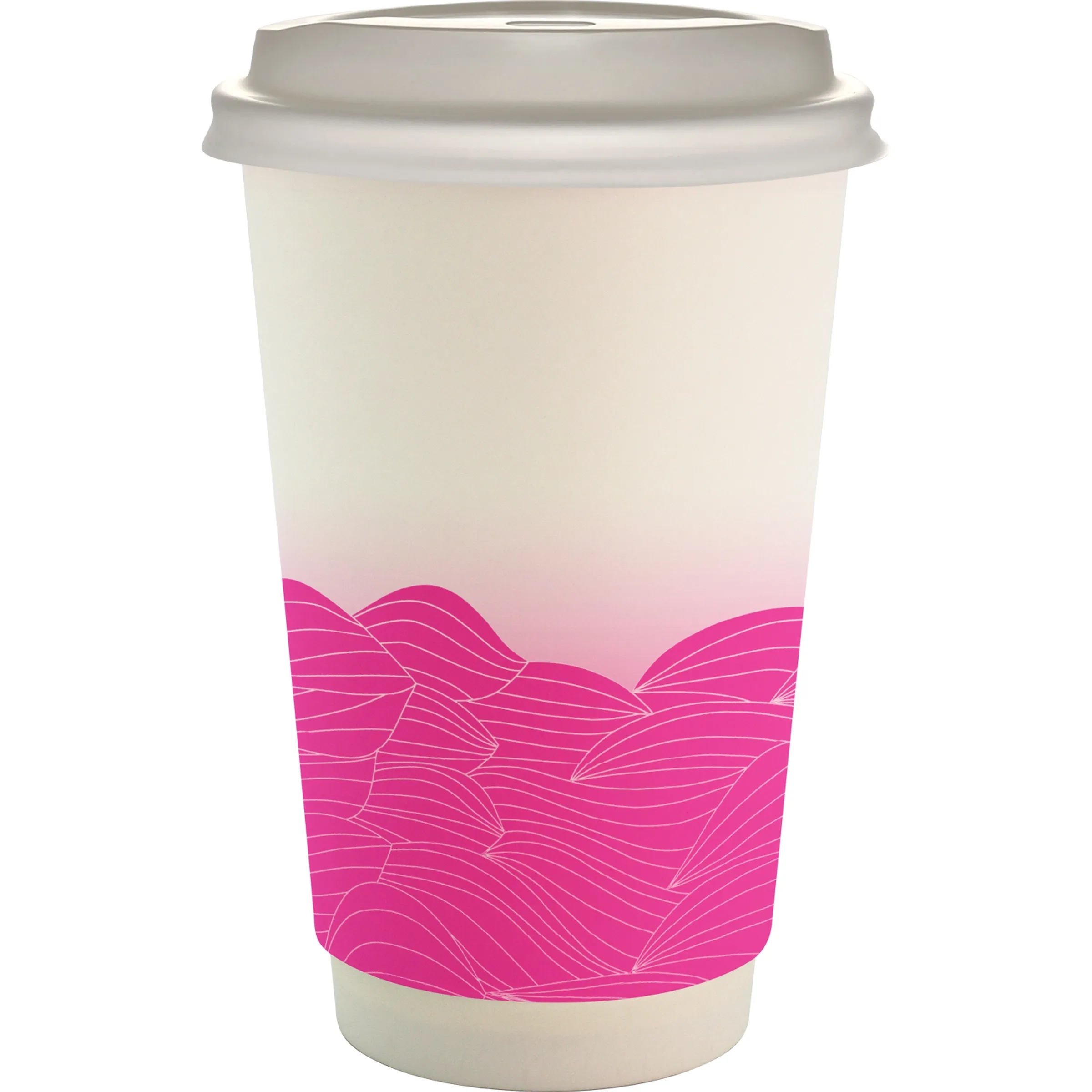 16 oz. Full Color Turbulent Waves Paper Cup With Lid 12
