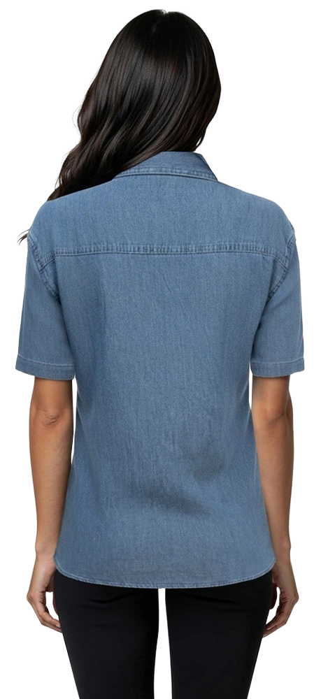 Ladies' S/S 100% Cotton Denim Shirt 11