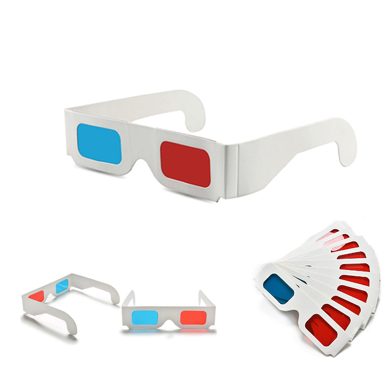 Red & Blue White Cardboard Glasses 2