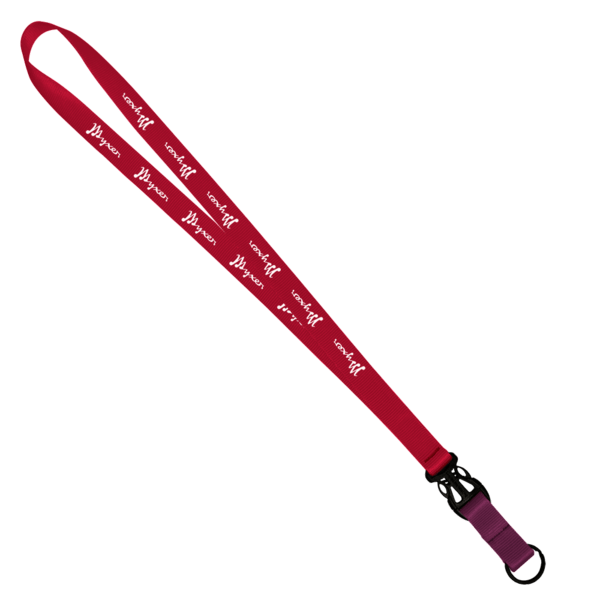 3/4" Multi color (Top and bottom) Nylon Lanyard with Plastic Slide Buckle R 61