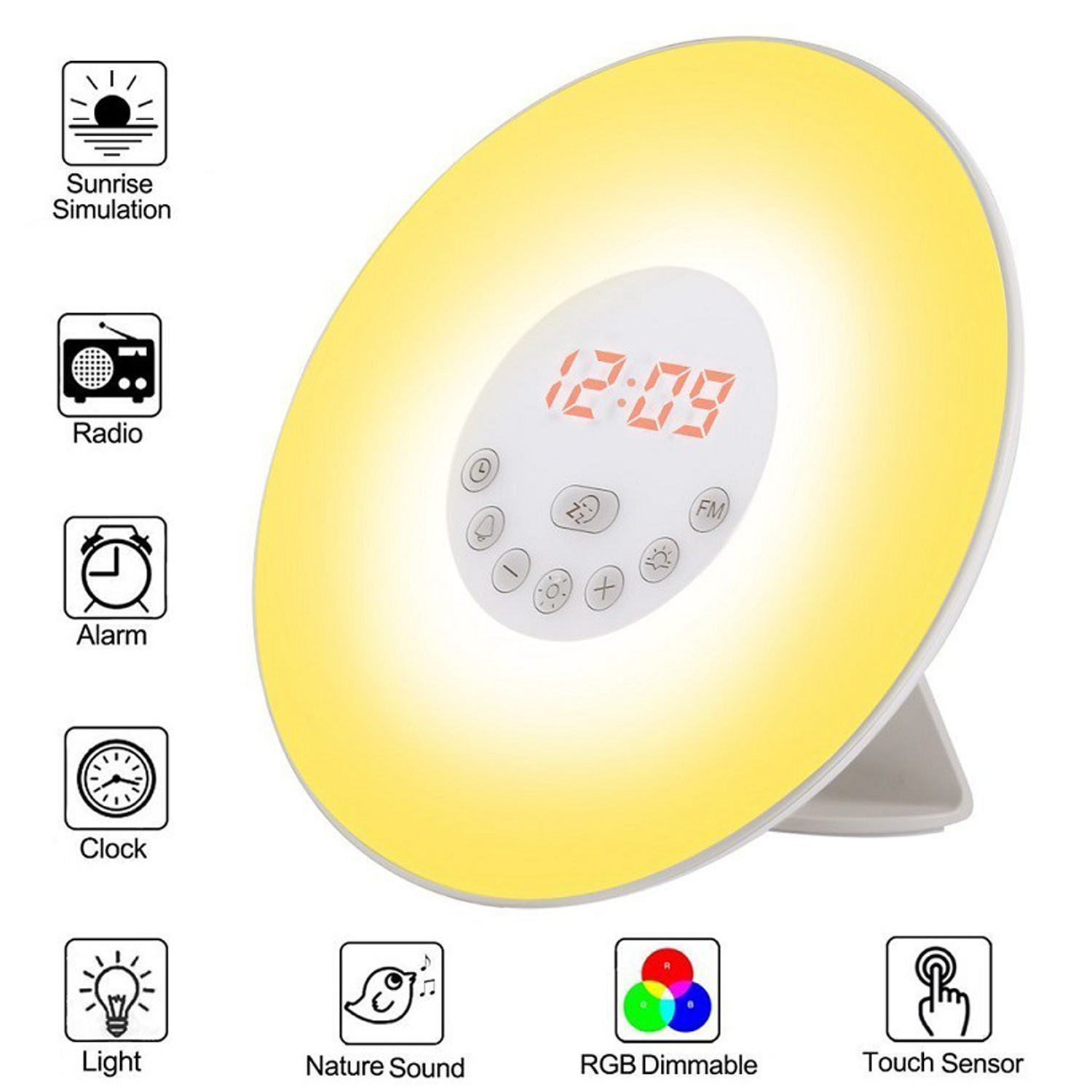 Sunrise Wake Up Clock FM Radio With Light 5