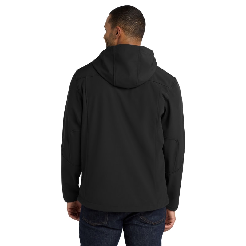 Port Authority Textured Hooded Soft Shell Jacket. 3