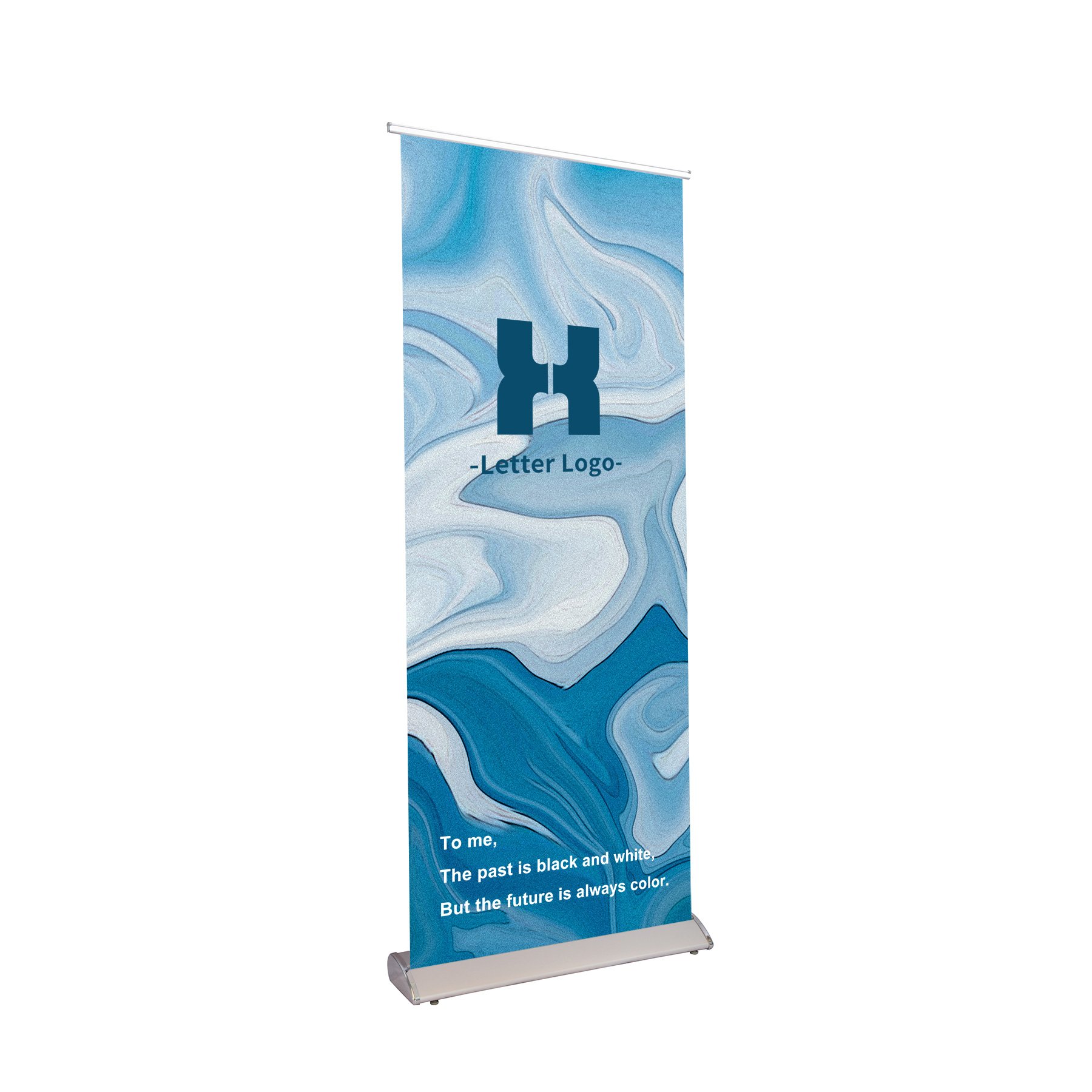 Deluxe Retractable Aluminum Banner Stand W/ Graphic 31.5" X 79" 5