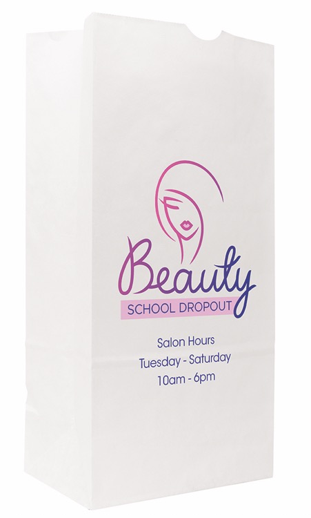 Full Color 1-Sided SOS White Paper Bags (6.25" x 12.5" x 3.8125")