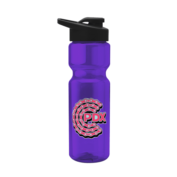 Blazer 28oz Transparent Bike Bottle w/Drink-thru Lid 386