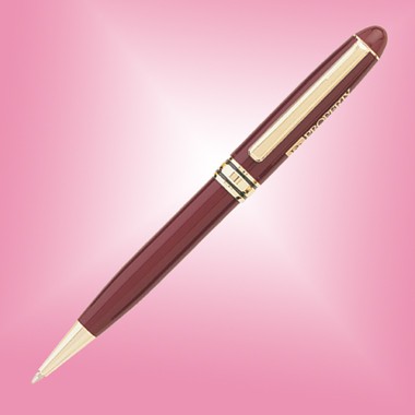 Ebony Brass Ball Point Pen - Burgundy w/Gold Acc. 2