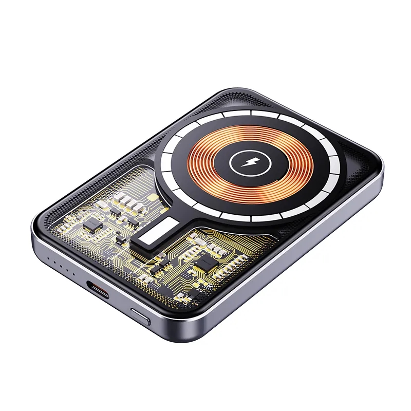 Transparent MagSafe 15W Wireless Charger 5000mAh Power Bank 5