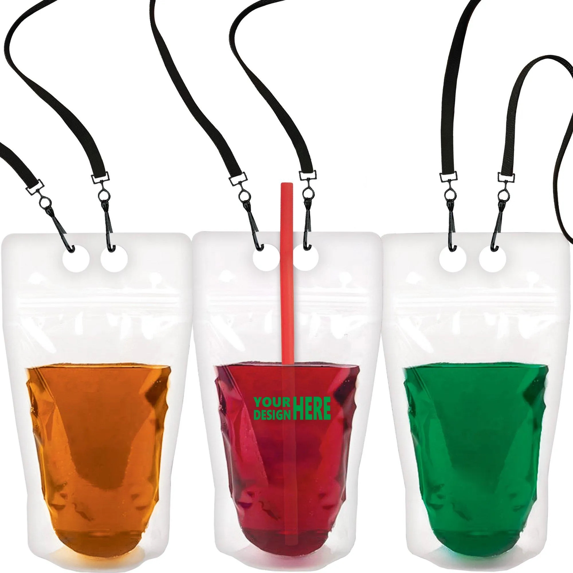 Drink Pouch With Straw And Necklace 2
