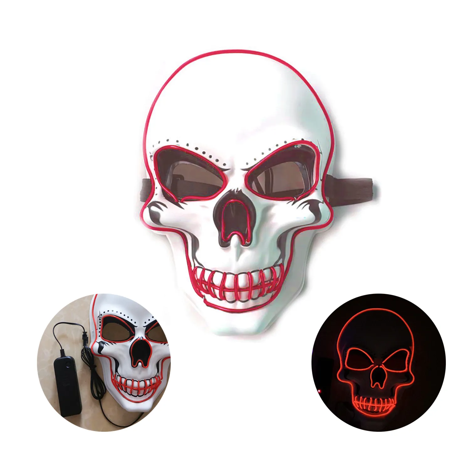 Halloween Scary Mask LED Light up Costumes 4