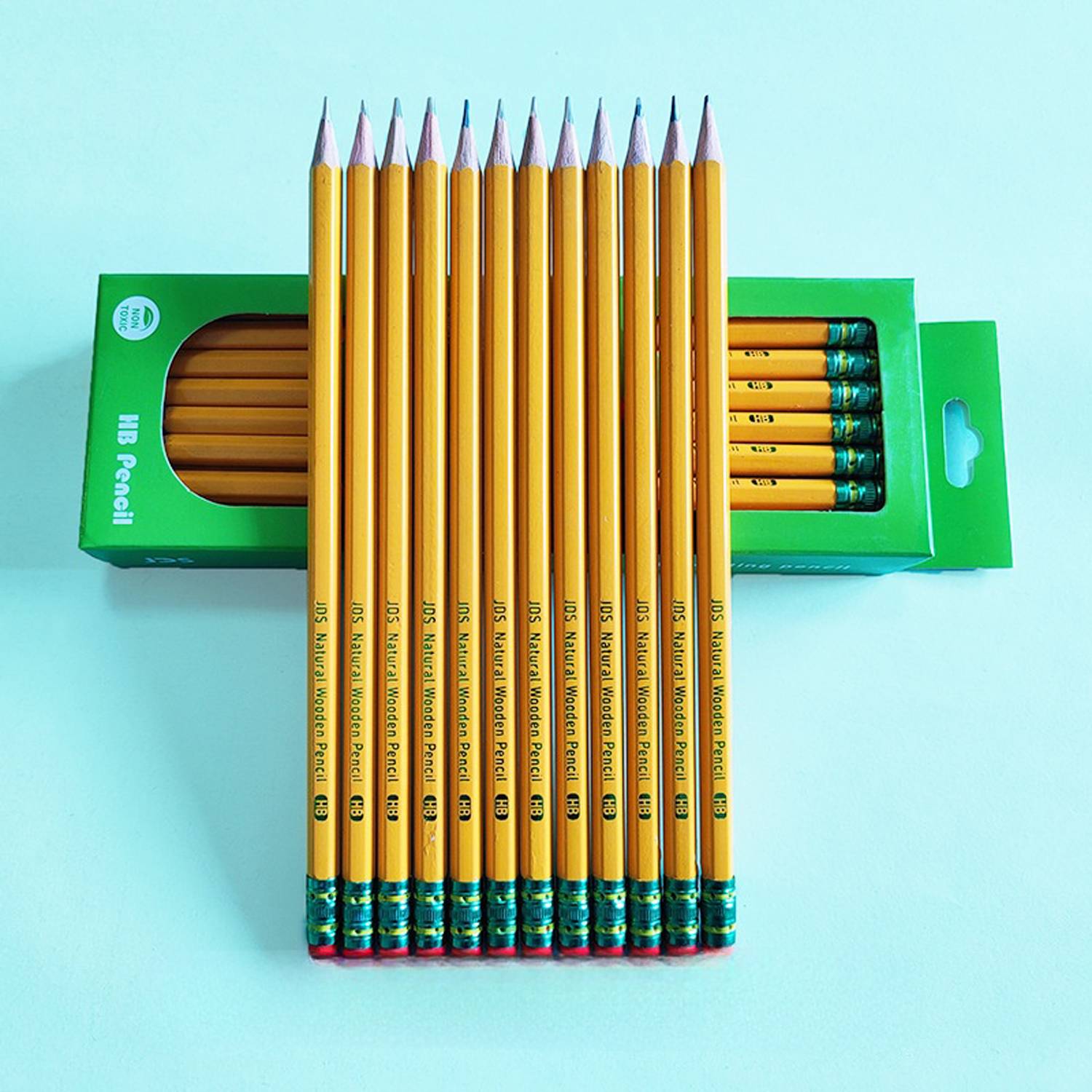 12 Pcs Wooden Sketching Pencils Set w/ Eraser 1