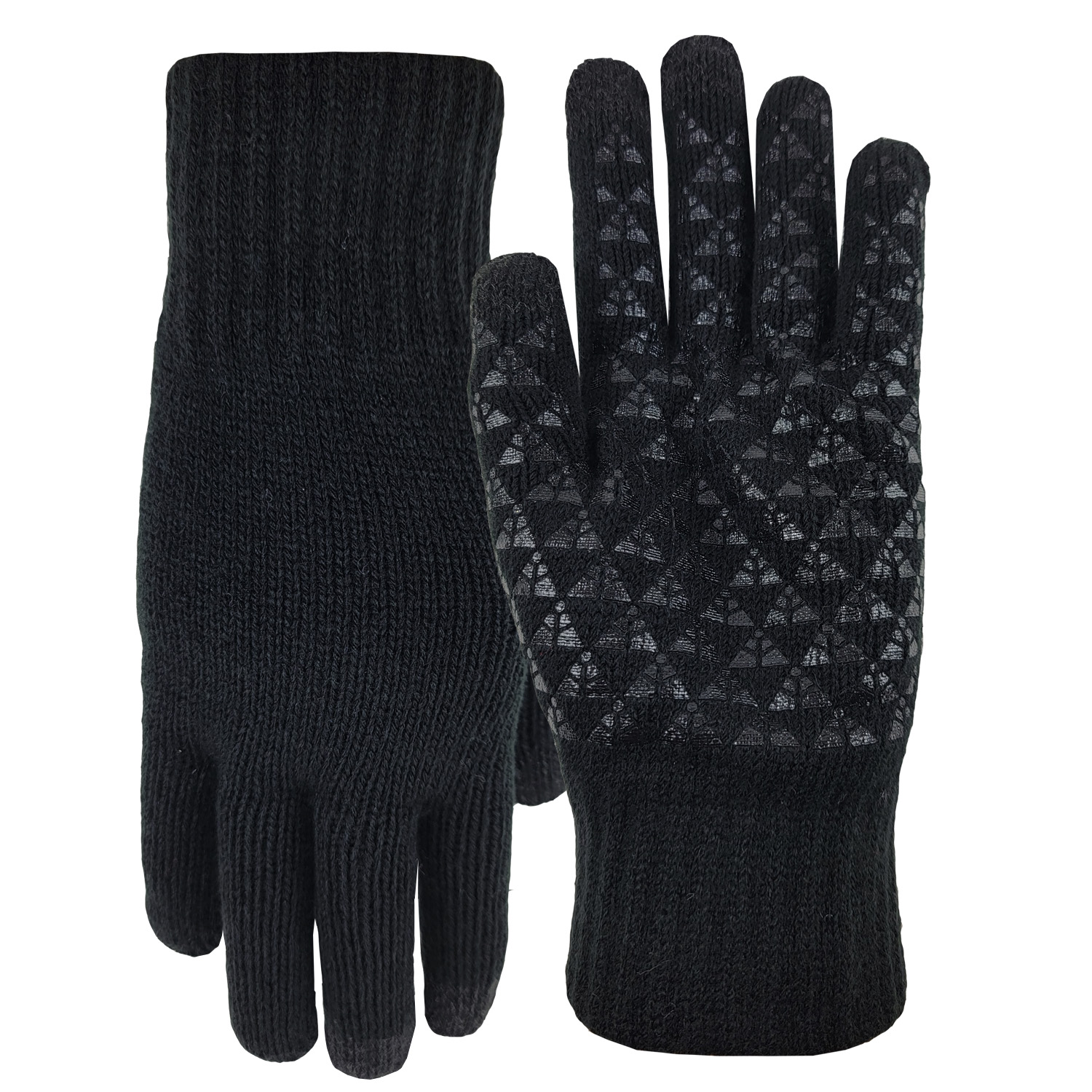 Deluxe Knit Text Gloves with Gripper Palm
