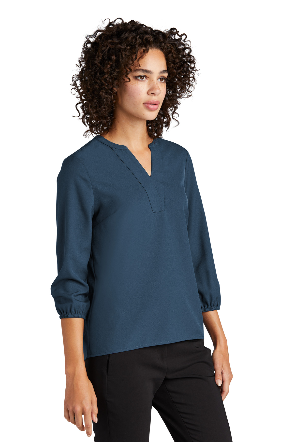Mercer+Mettle Women's Stretch Crepe 3/4-Sleeve Blouse MM2011 67