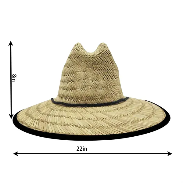 Lifeguard Straw Hat w/ Full Color Underbrim & Patch 15