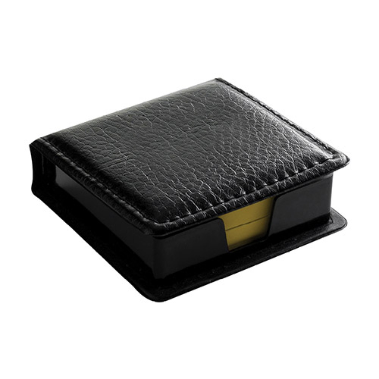 Leatherette Flip-Top Calendar Box with Yellow Sticky Note Paper 4