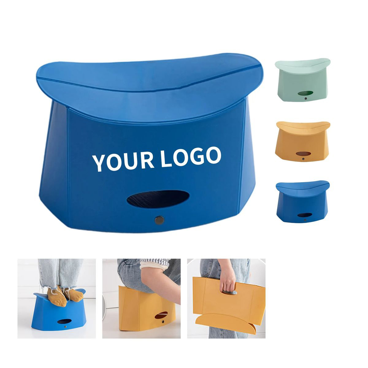 Plastic Folding Stool with Compact Flat Foldable Design 2