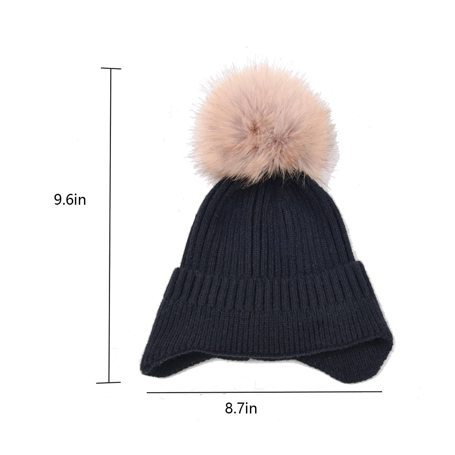 Ear Protection Warm Wool Ball Knitted Hat 5