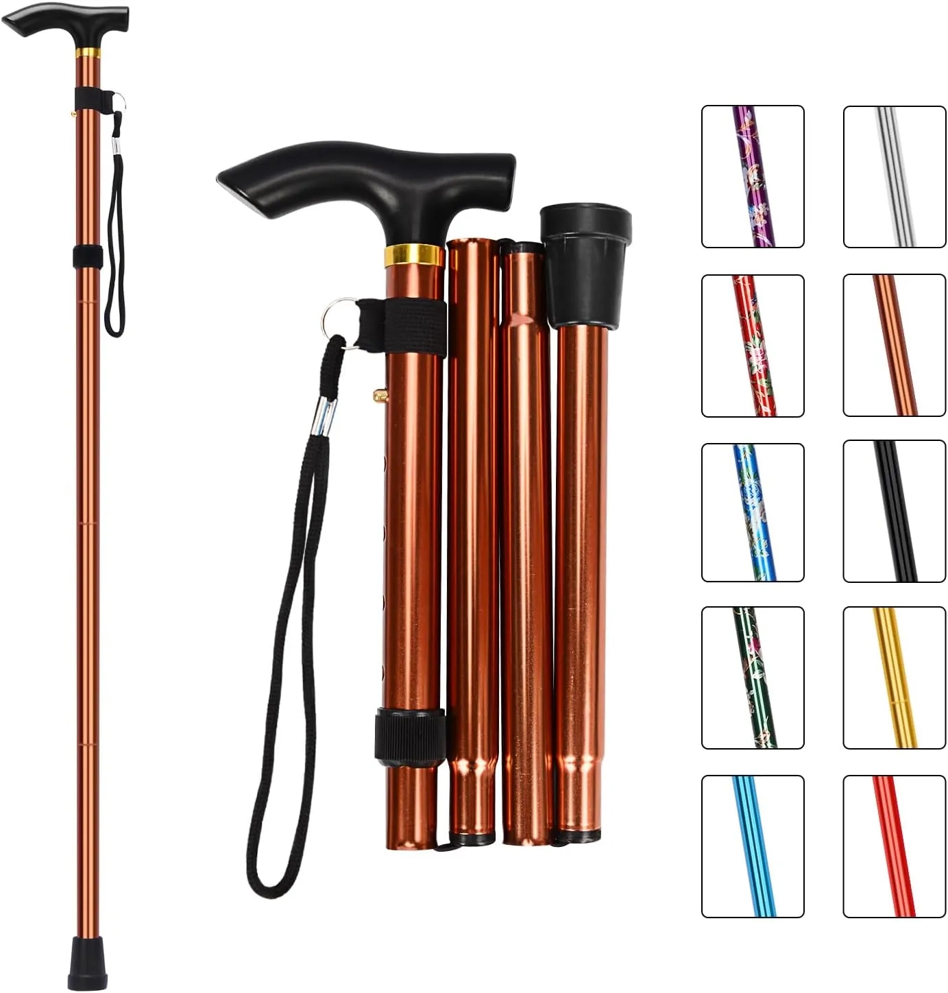 Portable Folding Aluminum Walking Stick 8