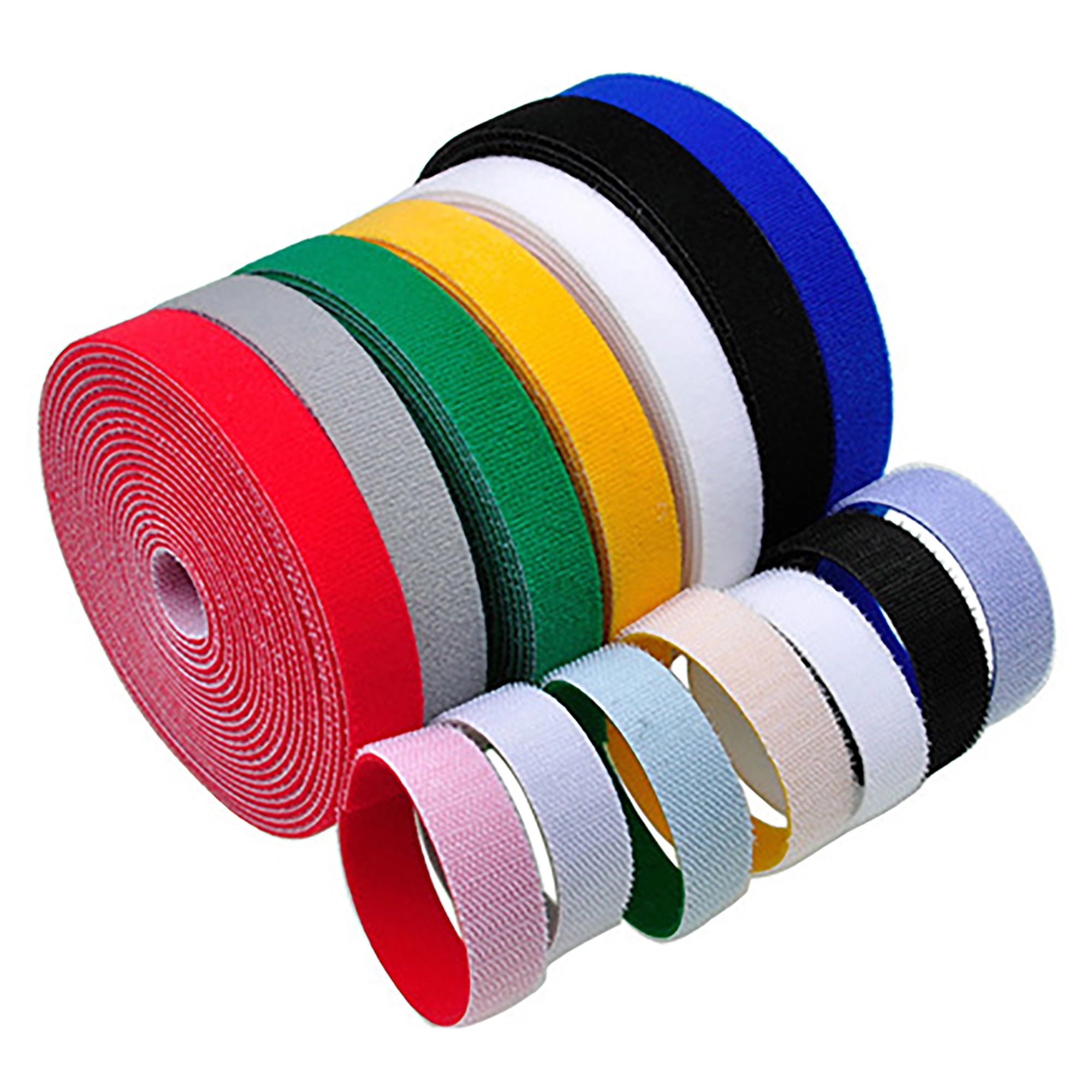 MOQ 100pcs 39" x 0.6" Colorful Hook and Loop Fastener 10