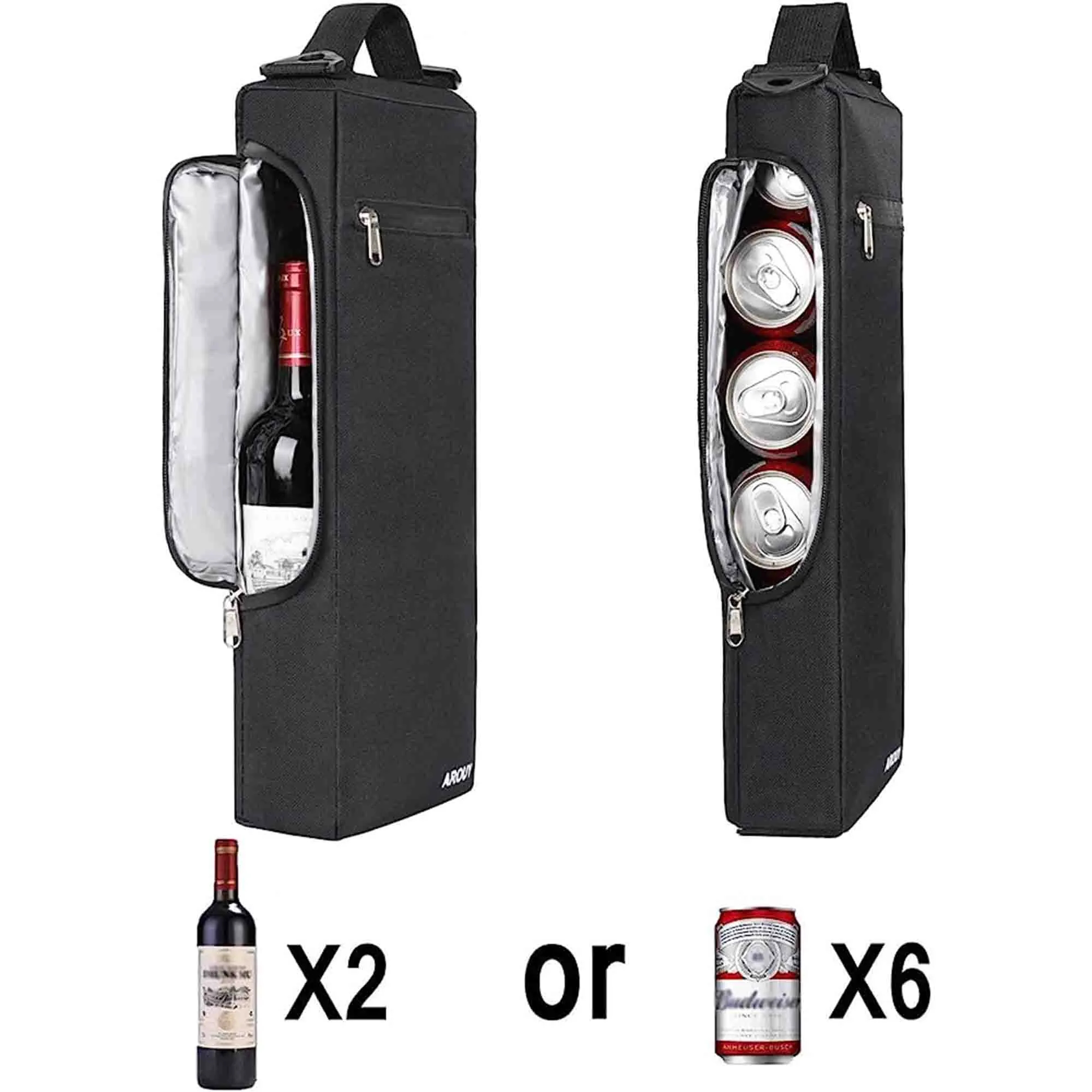 Golf Cooler Bag Holds a 6 Pack of Cans or Two Bottles Wine 3