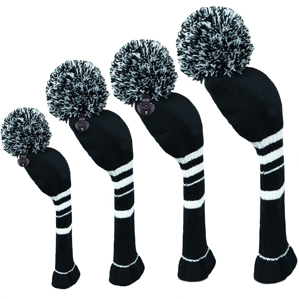 Knit Golf Club Head Covers Fairway Hybrids With Number Tag 2