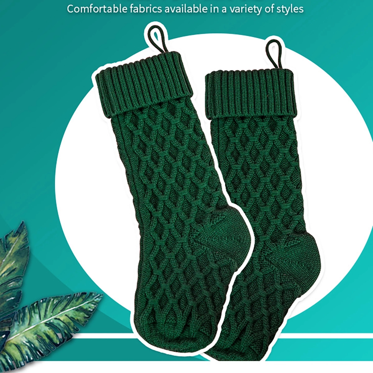 Green Knitted Christmas Stockings 4