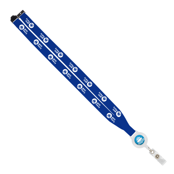 IMPORT 3/4" Polyester Lanyard with Retractable Badge Reel and IPH7 back of neck convenience release. 116