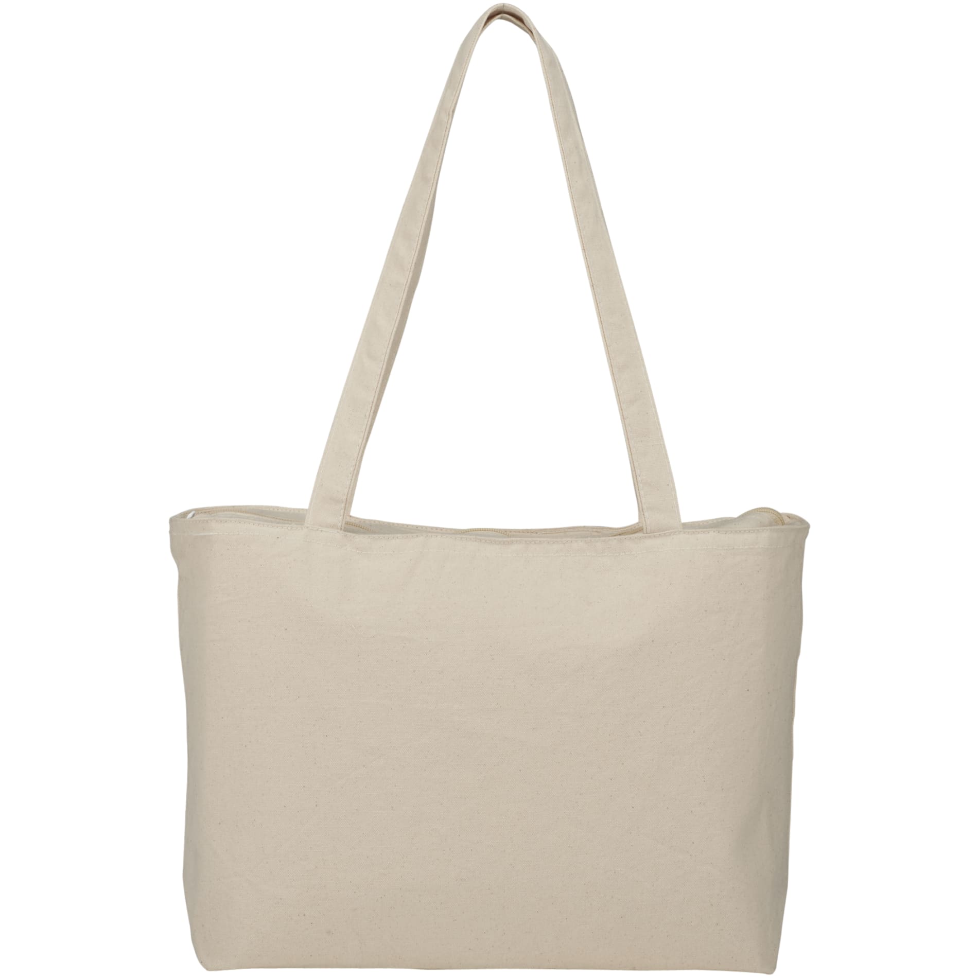 Zippered 12oz Cotton Canvas Shopper Tote 20
